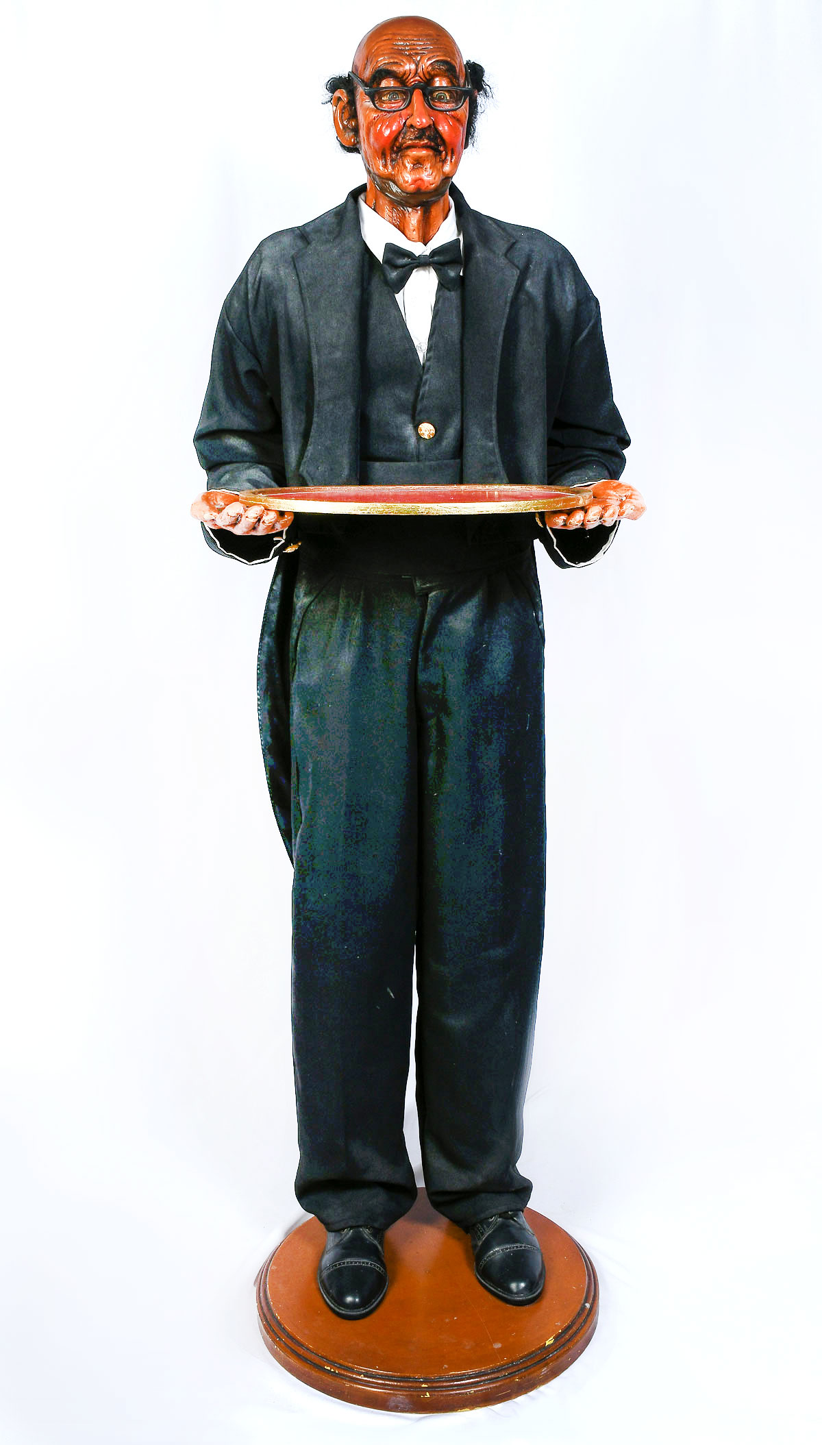 Appraisal: LIFE SIZED BUTLER SCULPTURE Life size butler sculpture with gilt