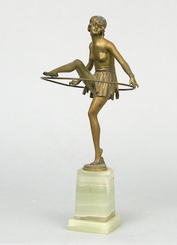 Appraisal: A Continental Figurine of a Hoop Dancer A Continental bronze