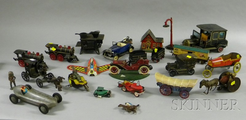 Appraisal: Large Lot of Painted Cast Iron Metal and Tin Toys