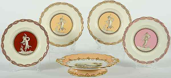 Appraisal: Minton Dessert Plates Plus English four Minton dessert plates with