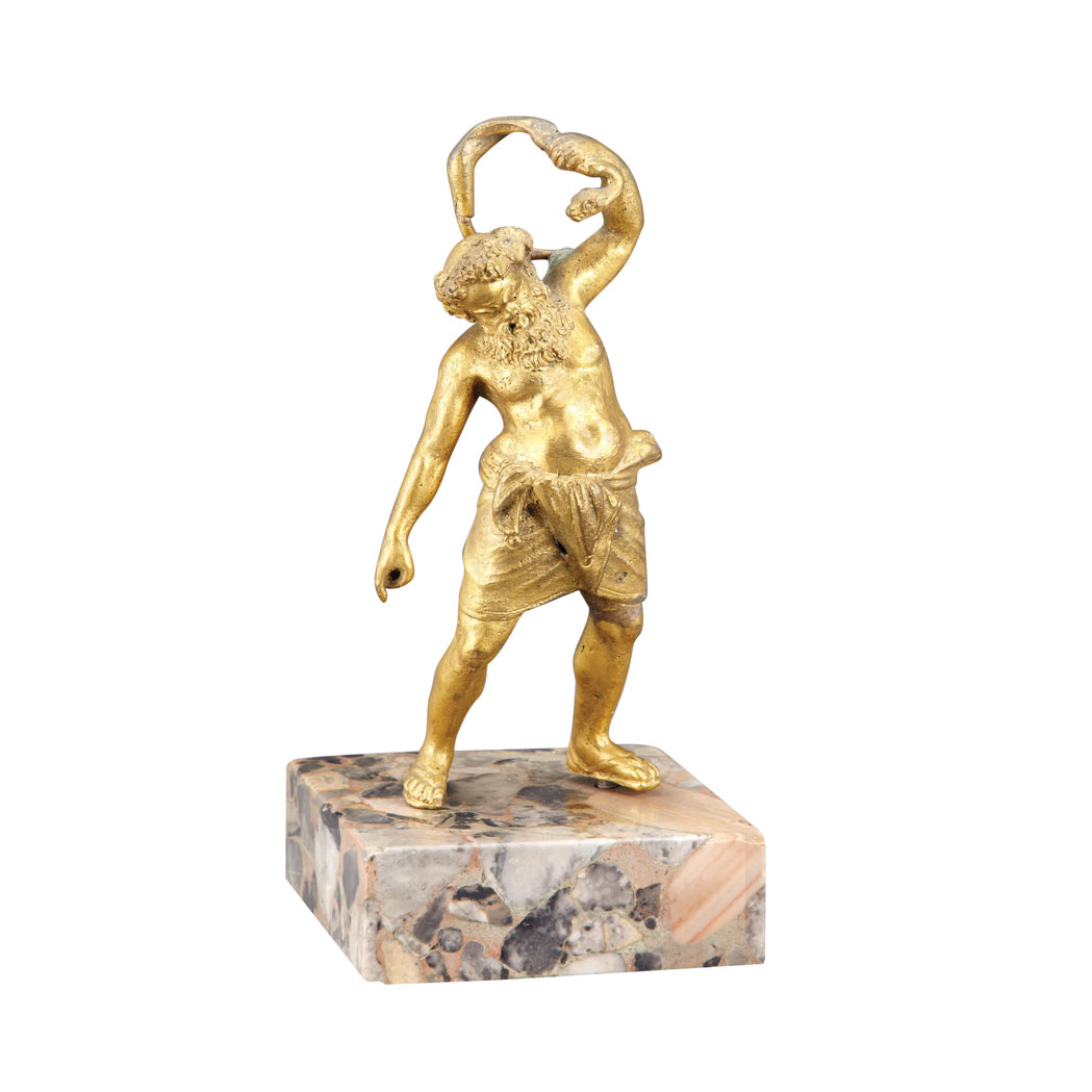 Appraisal: Italian Gilt-Bronze Figure of Silenus and the Serpent th th