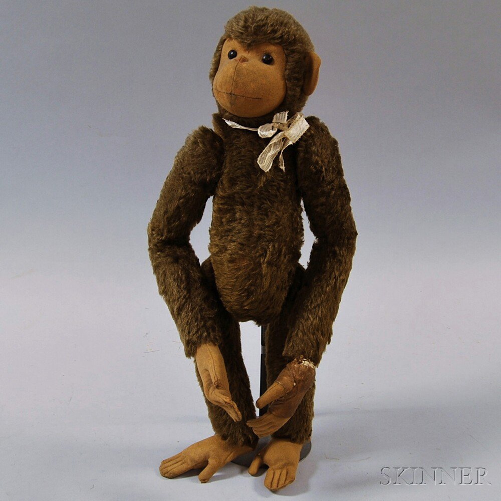 Appraisal: Early Plush Mohair Monkey c probably Steiff the monkey with