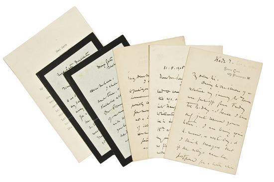 Appraisal: HARDY Thomas Five autograph letters signed to the publisher John