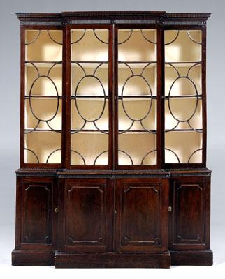 Appraisal: Period Chippendale mahogany breakfront of narrow size and two part