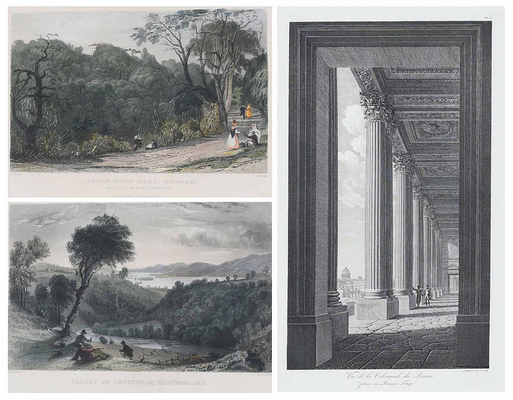 Appraisal: Three Decorative Prints British and French th century Louis Pierre