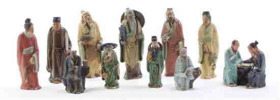 Appraisal: A Collection of Chinese Mud Men depicting figures in various