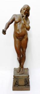 Appraisal: Orientalist Carved Wood Nude of Egyptian Princess Last quarter th