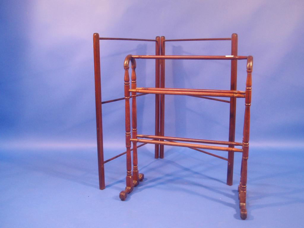 Appraisal: A Victorian mahogany towel horse and clothes airer