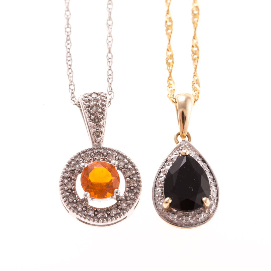 Appraisal: Two Lady's Gemstone Necklaces with Diamonds in K K white