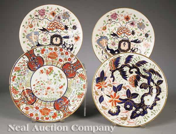 Appraisal: A Group of Four Regency Porcelain Dishes with Floral Decoration