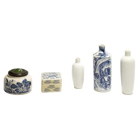 Appraisal: Group of Five Chinese Glazed Porcelain Articles Estimate -