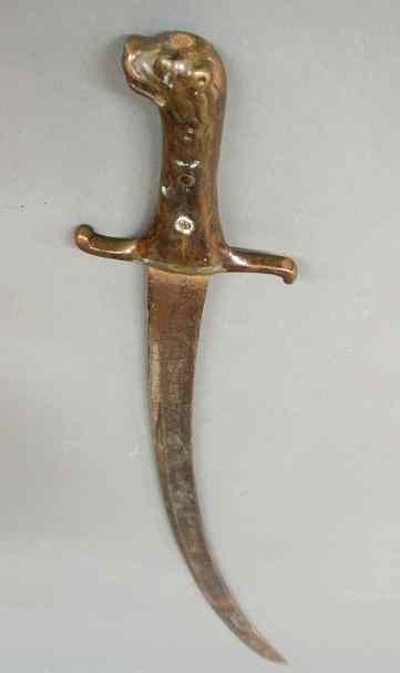 Appraisal: Continental th c sword the bronze handle in the form