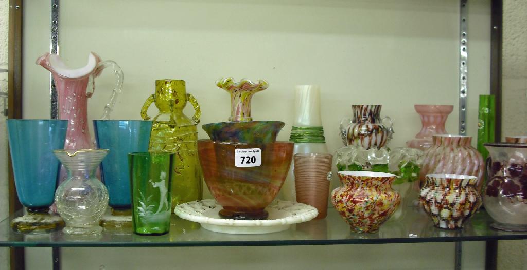 Appraisal: Large quantity of decorative coloured glass ware including Mary Gregory