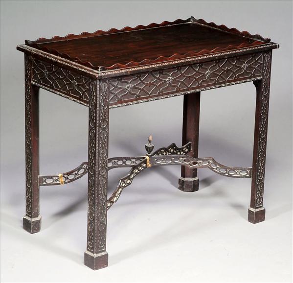 Appraisal: A mahogany silver table in George III style th century