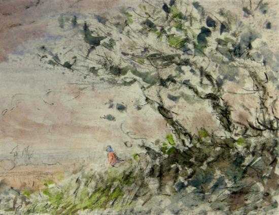 Appraisal: In The manner of Philip Wilson Steer watercolour landscape signed