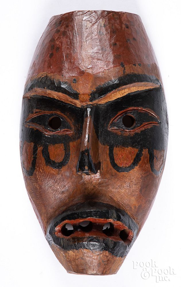 Appraisal: Carved and painted wood tribal mask Carved and painted wood