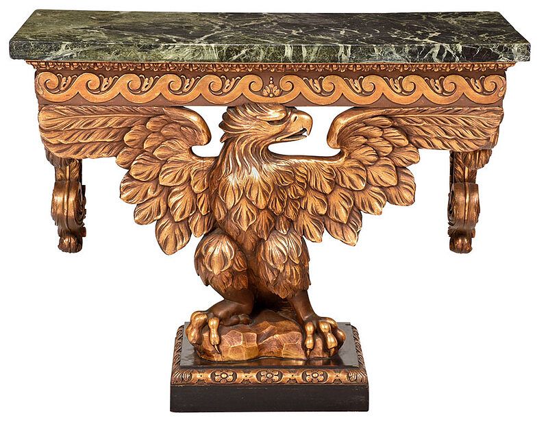 Appraisal: George III Style Eagle Carved Console Table th century with