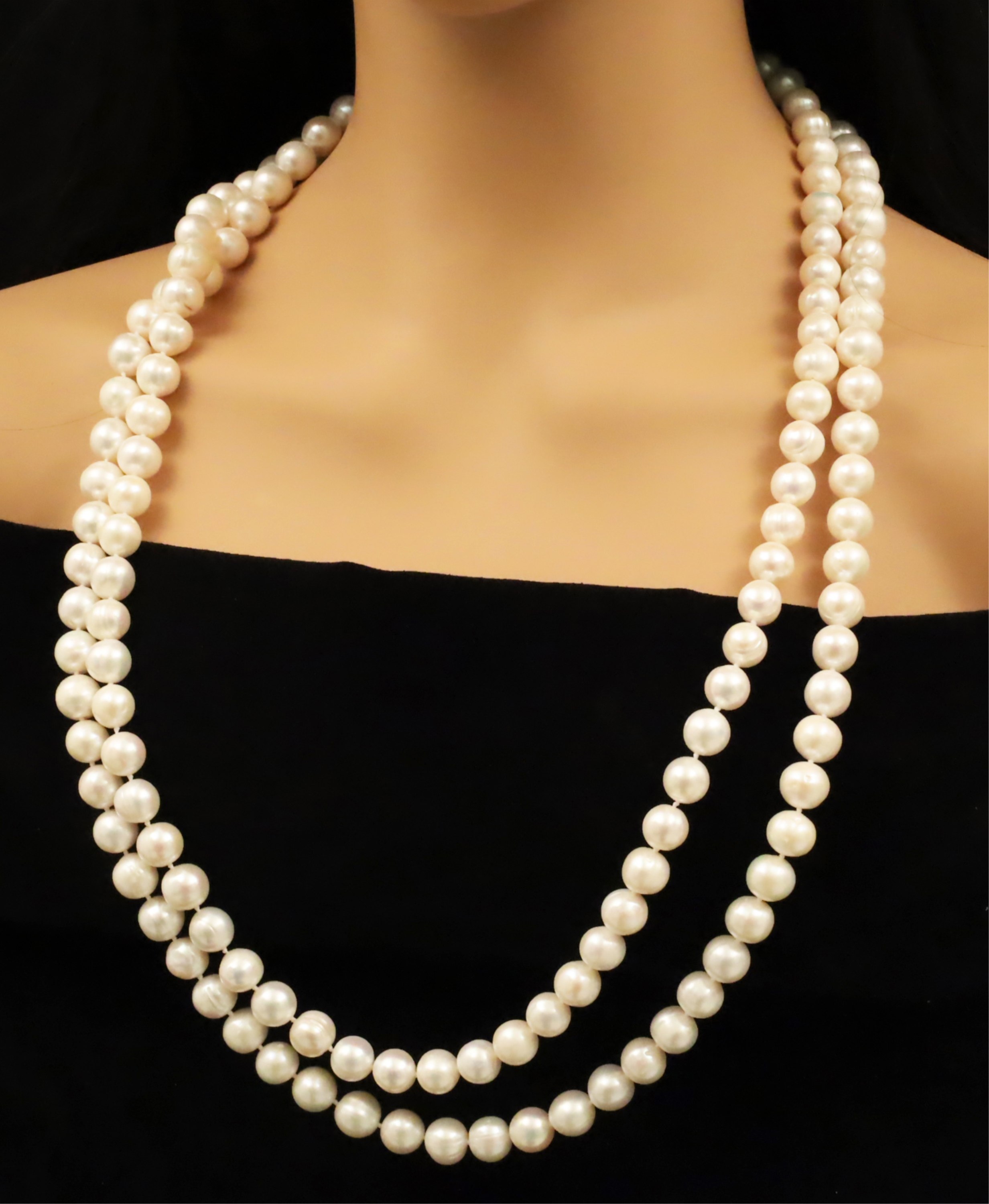 Appraisal: CONTINUOUS STRAND NATURAL PEARL NECKLACE Continuous strand natural pearl necklace