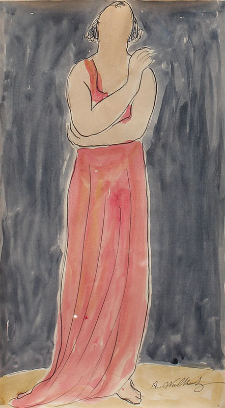 Appraisal: WALKOWITZ Abraham American - ''Isadora Duncan'' Watercolor '' x ''