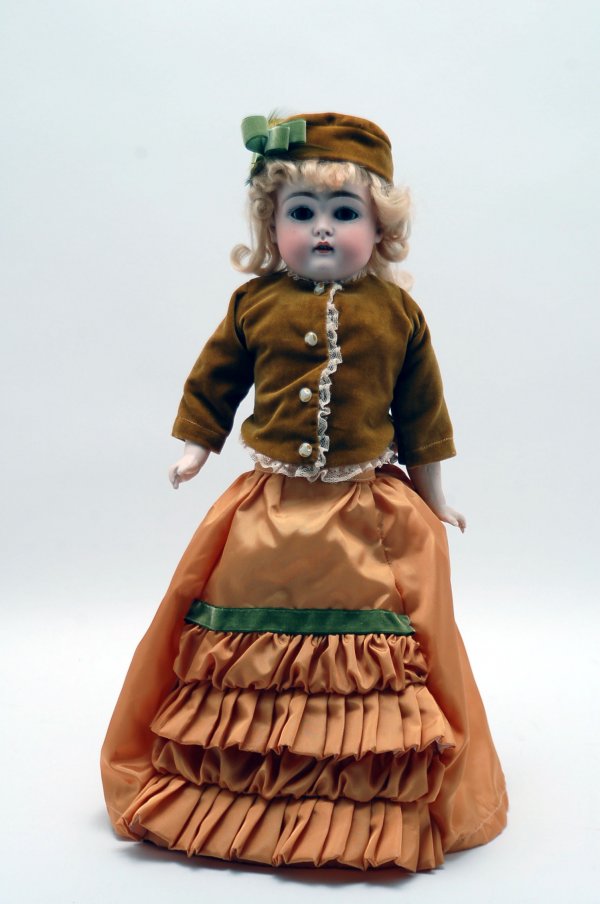 Appraisal: Circa unmarked bisque shoulder head doll probably German Bisque shoulder