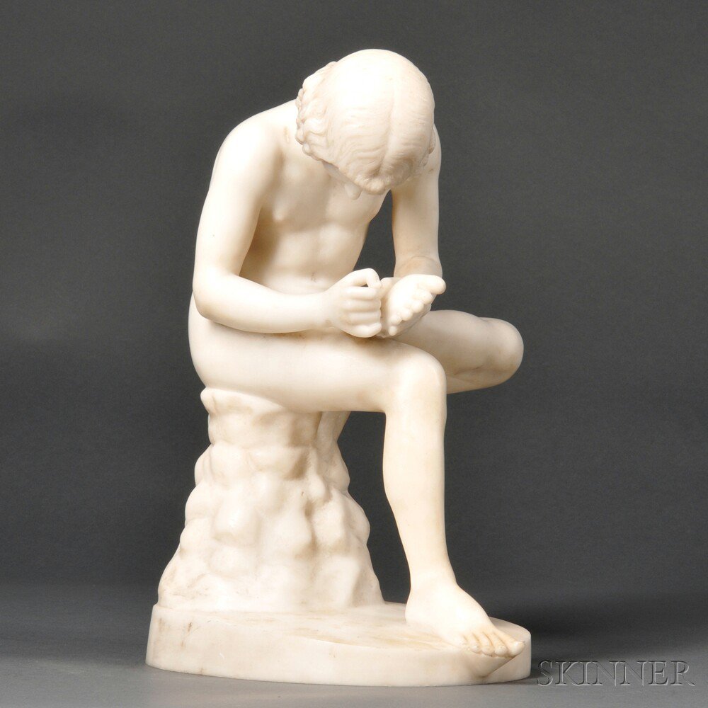 Appraisal: Marble Sculpture of a Boy with a Thorn in His