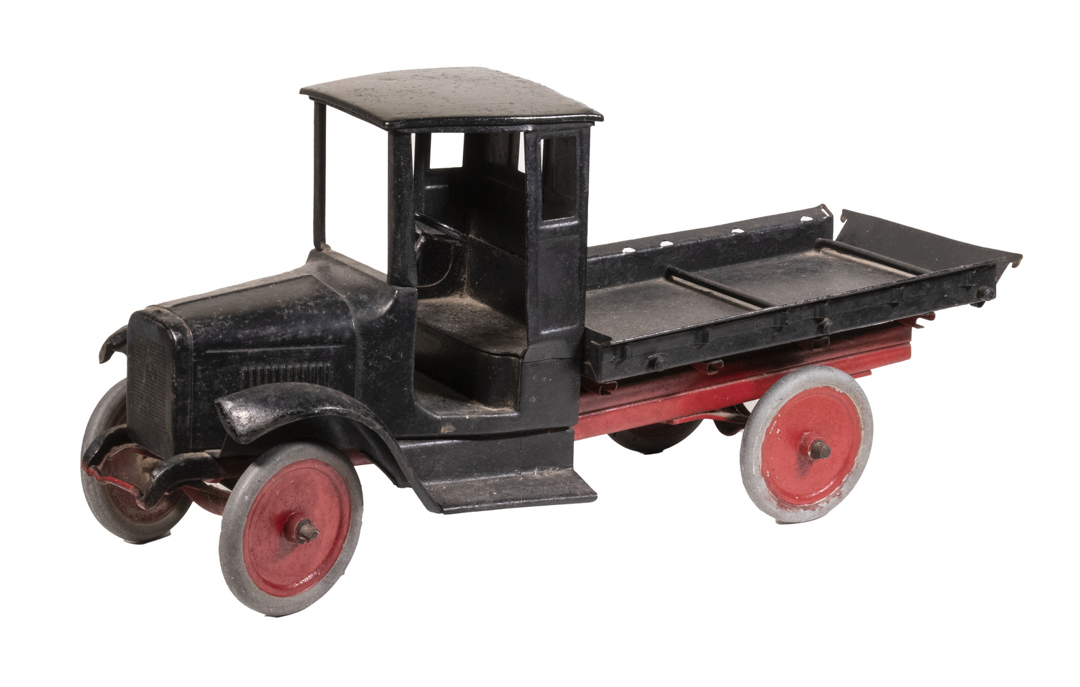 Appraisal: RARE BUDDY L TOY LUMBER TRUCK Black Painted Pressed Steel