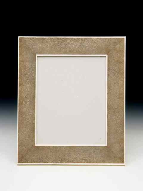 Appraisal: A SHAGREEN AND BONE RECTANGULAR PHOTOGRAPH FRAME x overall