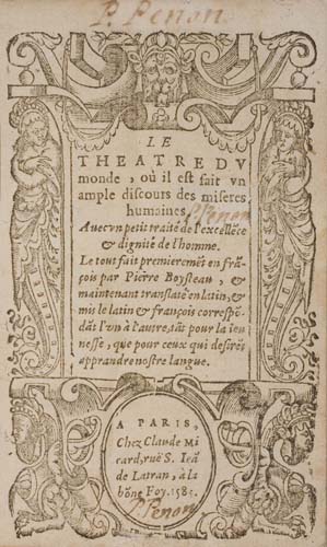 Appraisal: BOAISTUAU PIERRE Le Theatre du Monde French text with Latin