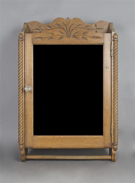 Appraisal: A Oak Medicine Cabinet Height x width x depth inches