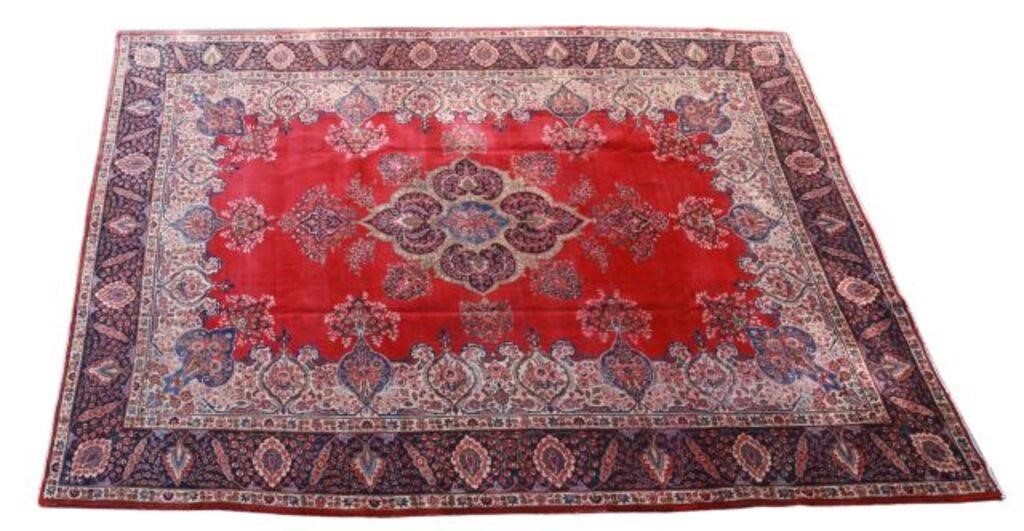 Appraisal: Hand-tied Persian Tabriz rug approx ' l ' w