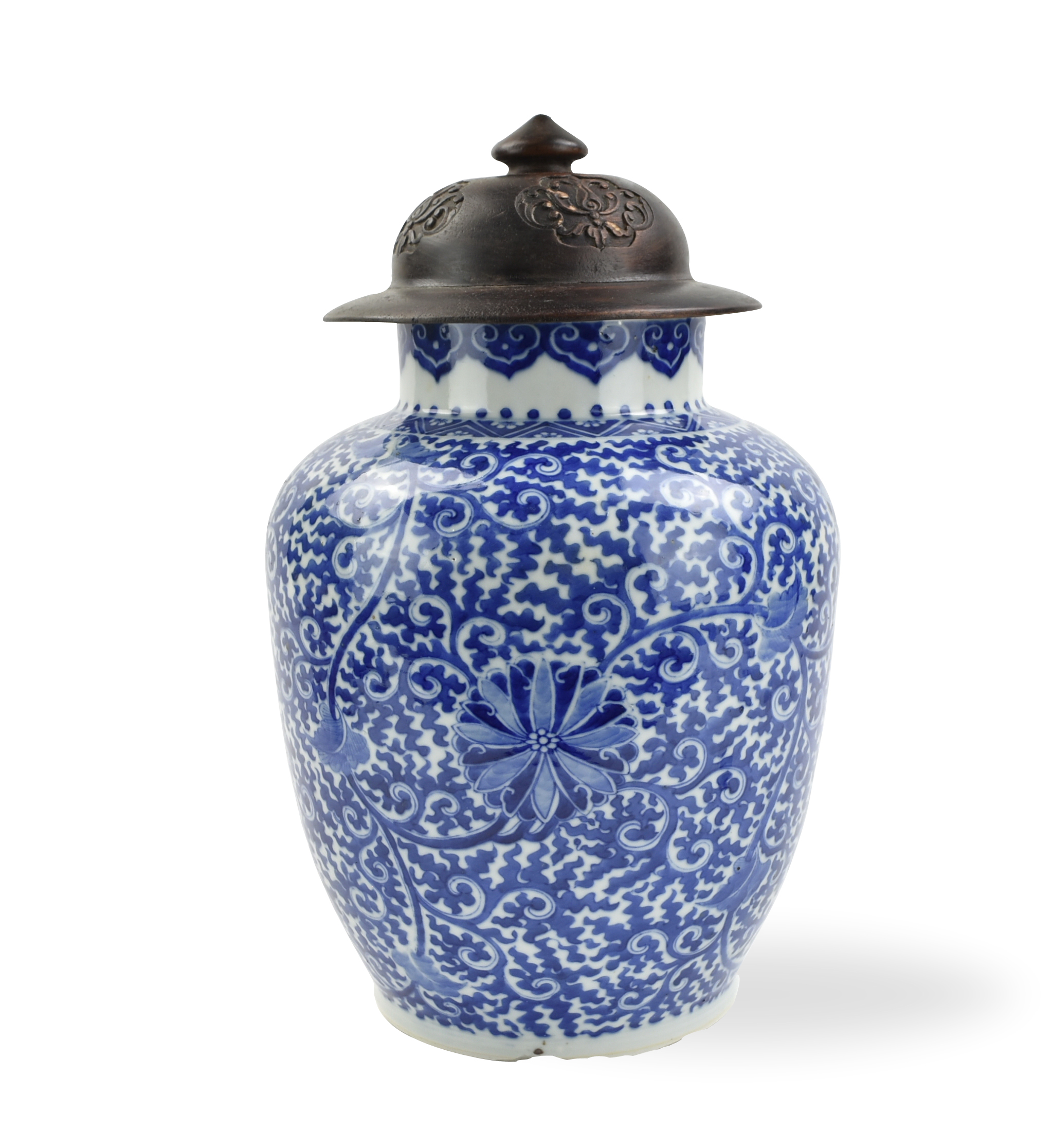 Appraisal: Chinese th C blue and white Chinese jar with lid