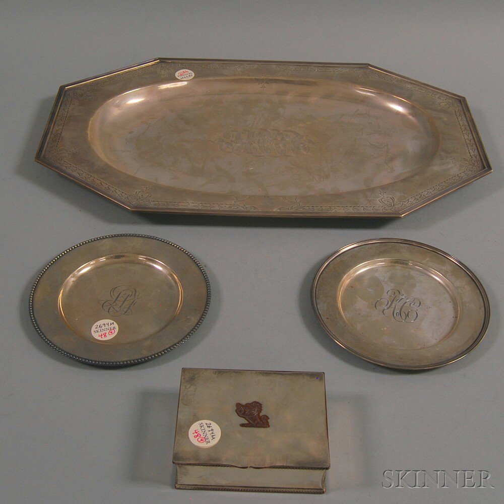 Appraisal: Three Pieces of Sterling Silver Tableware a Dominick Haff octagonal