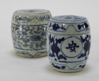 Appraisal: Chinese Porcelain Garden Seat Scroll Weights CHINA TH CENTURY Two