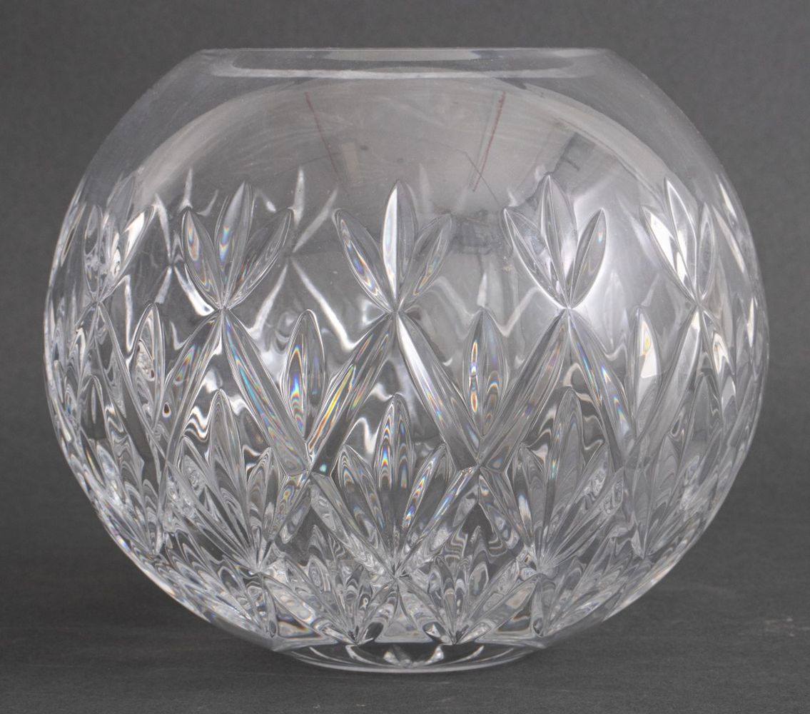 Appraisal: TIFFANY CO MODERN CUT GLASS BALL VASE Tiffany Co Cut