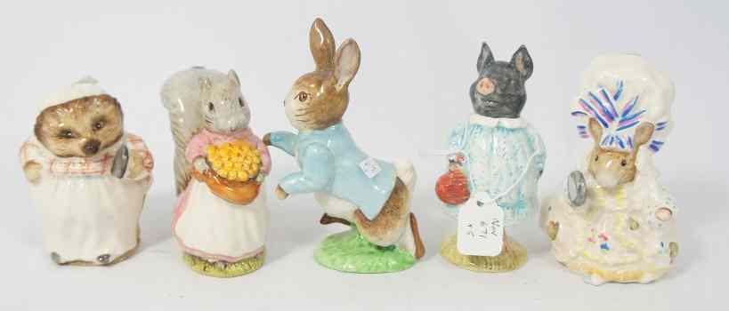 Appraisal: Beswick Beatrix Potter Figures Lady Mouse Mrs Tiggywinkle Peter Rabbit