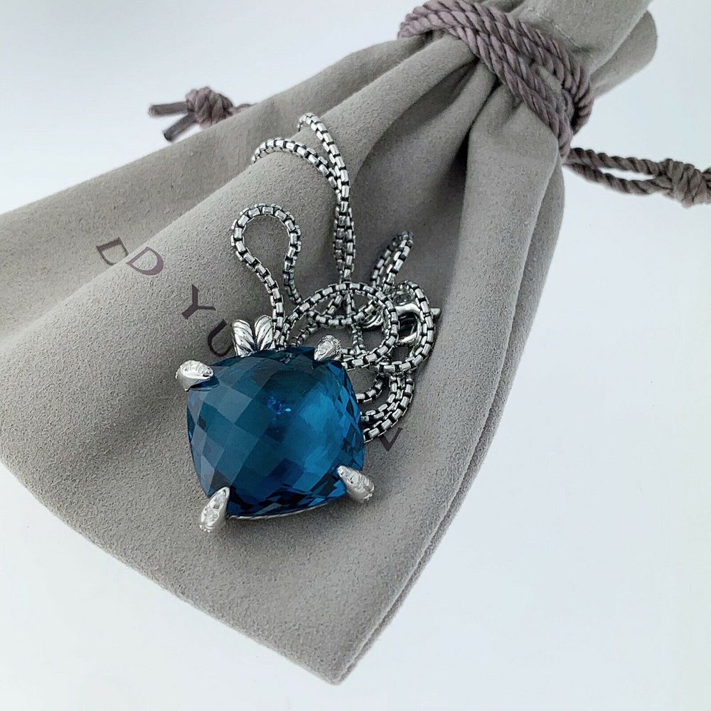 Appraisal: David Yurman Hampton Blue Topaz Chatelaine Necklace David Yurman Hampton