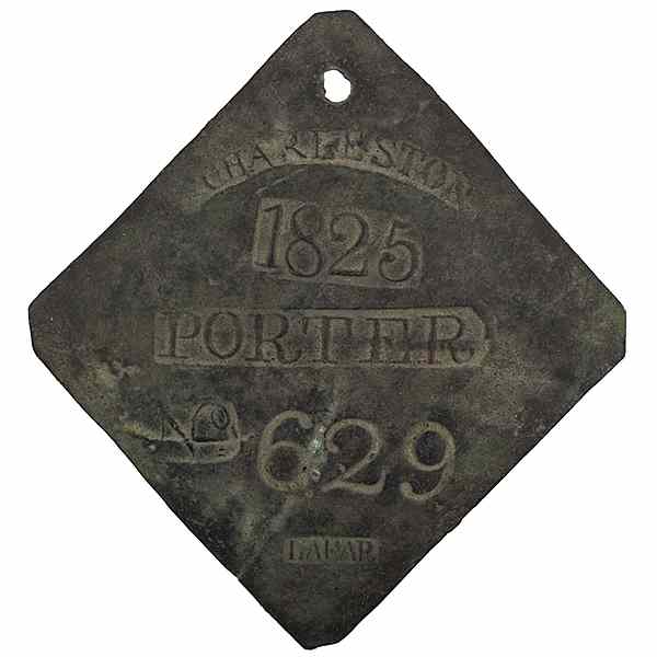 Appraisal: Charleston South Carolina Porter Slave Tag by Lafar Dated Copper