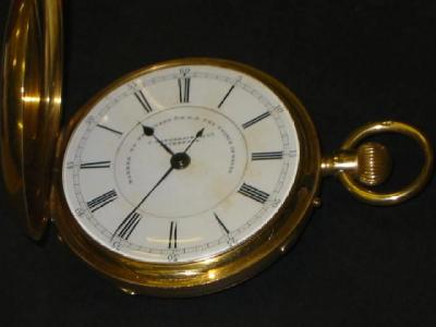 Appraisal: A VICTORIAN CT GOLD POCKET STOP WATCH by J Hargreaves