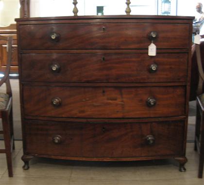 Appraisal: Georgian mahogany bow front chest of drawers early th century