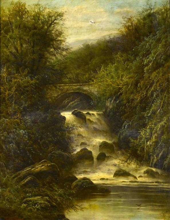 Appraisal: ELLIS WILSON TH TH CENTURY A WATERFALL A RIVER GORGE