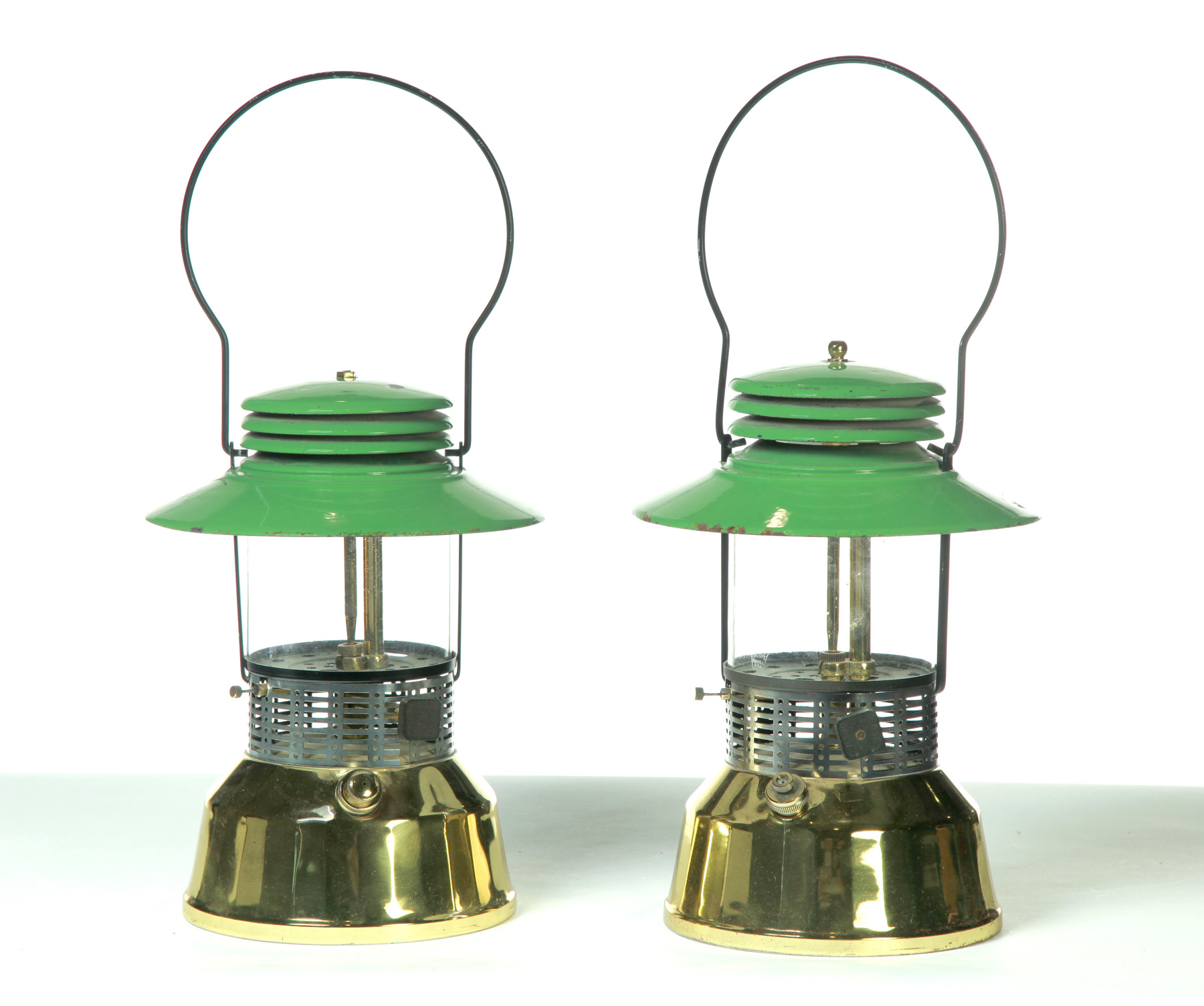 Appraisal: PAIR OF BRASS LANTERNS BY THE AKRON LAMP COMPANY Ohio