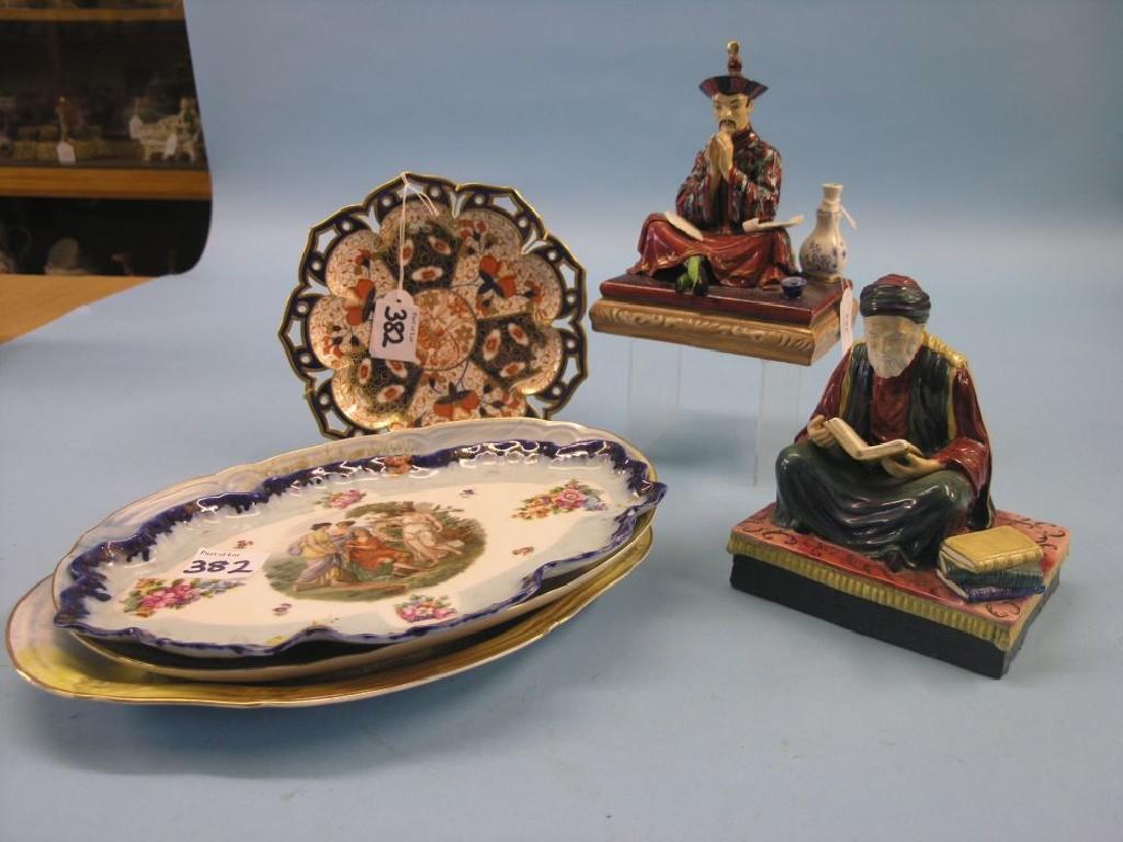 Appraisal: A pair of bone china figures Chien Lung and Tunisian