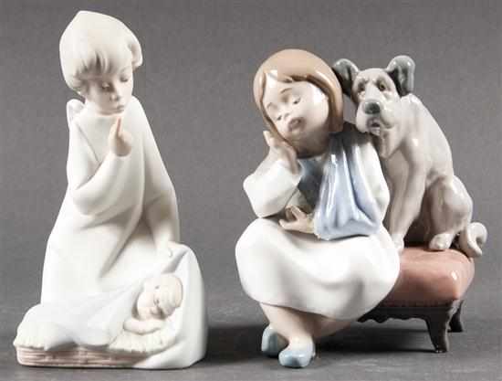 Appraisal: Lladro porcelain figure of a girl with dog and a