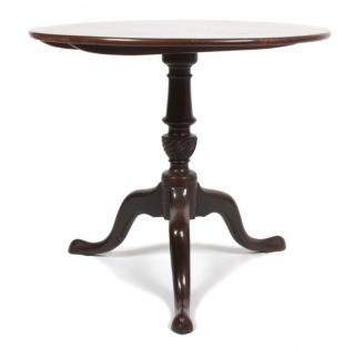 Appraisal: An English Mahogany Occasional Table Height x diameter inches An