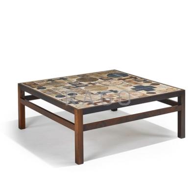 Appraisal: TUE POULSEN WILLY BECK Tile-top coffee table Denmark s Rosewood