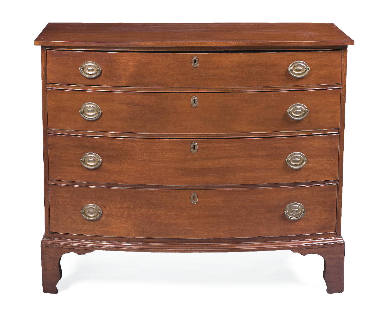 Appraisal: AMERICAN CHIPPENDALE CHERRY BOWFRONT CHEST OF DRAWERS Height inches width