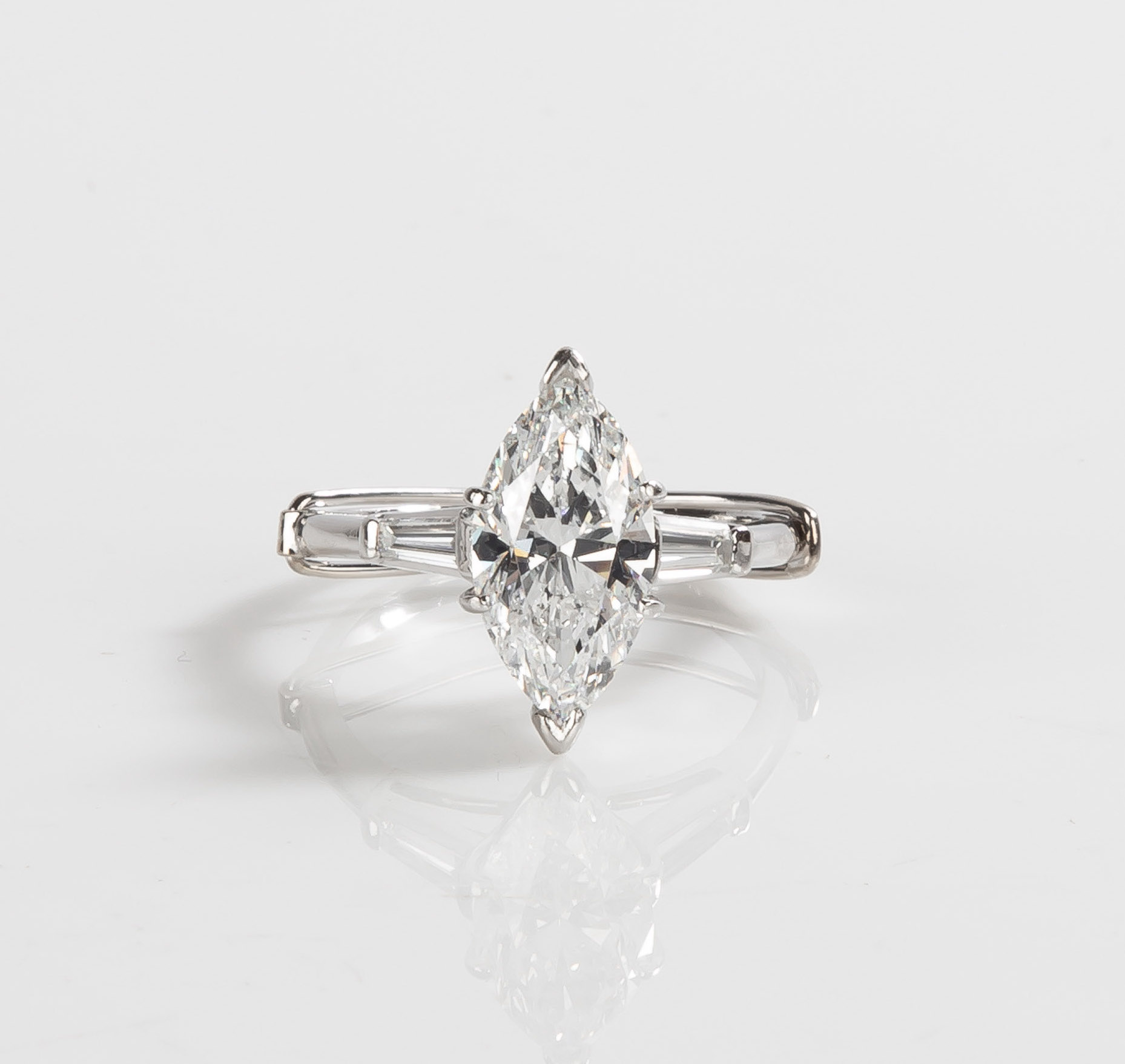 Appraisal: CT MARQUISE BRILLIANT CUT DIAMOND RING Largest diamond measures ct