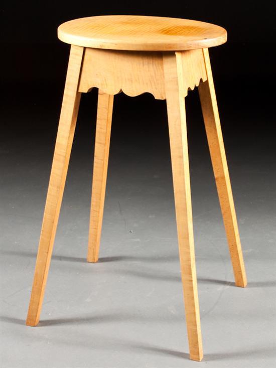 Appraisal: Cabinet made Federal style tiger and bird's eye maple stool