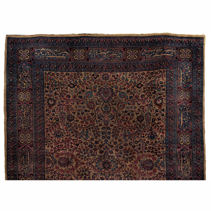 Appraisal: Persian rug c floral pattern on a tan field with