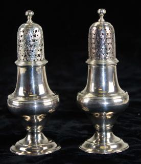 Appraisal: pair of pepper pots hallmarked London Hester Bateman poss h